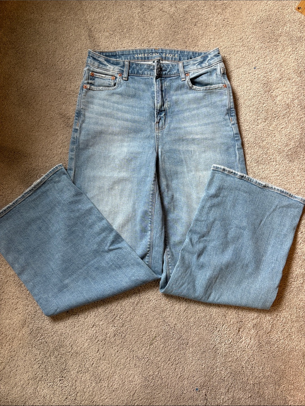 American Eagle Outfitters Light Wash Wide Leg Jeans
